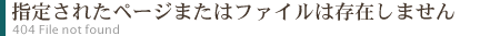 指定されたページまたはファイルは存在しません　404 File not found